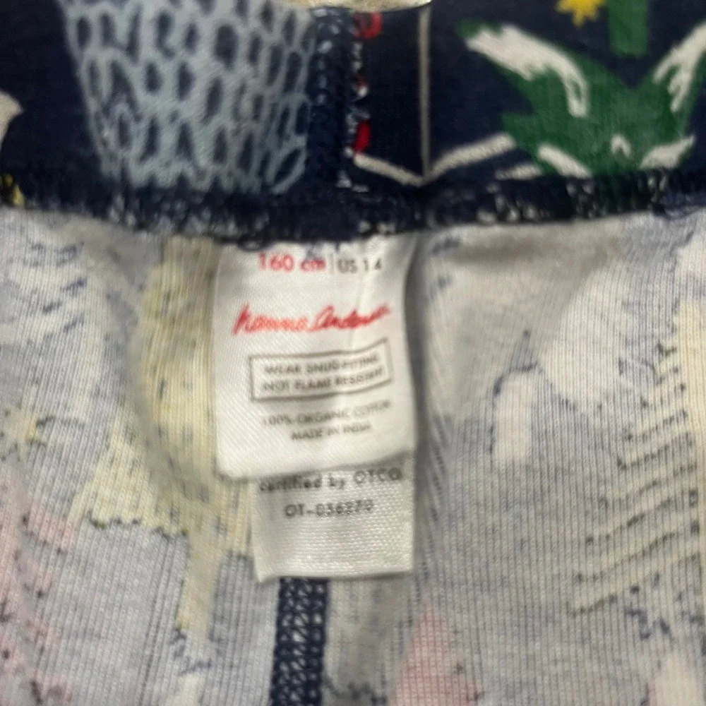 Hanna Andersson Boy Pajama Set 160 US 14 Christmas Trees Organic Cotton Navy